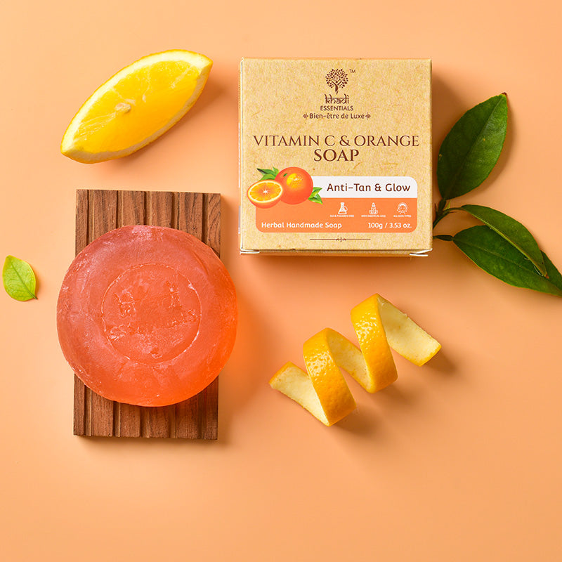 Picture of Khadi Essentials Vitamin C & Orange Soap - 100 GM