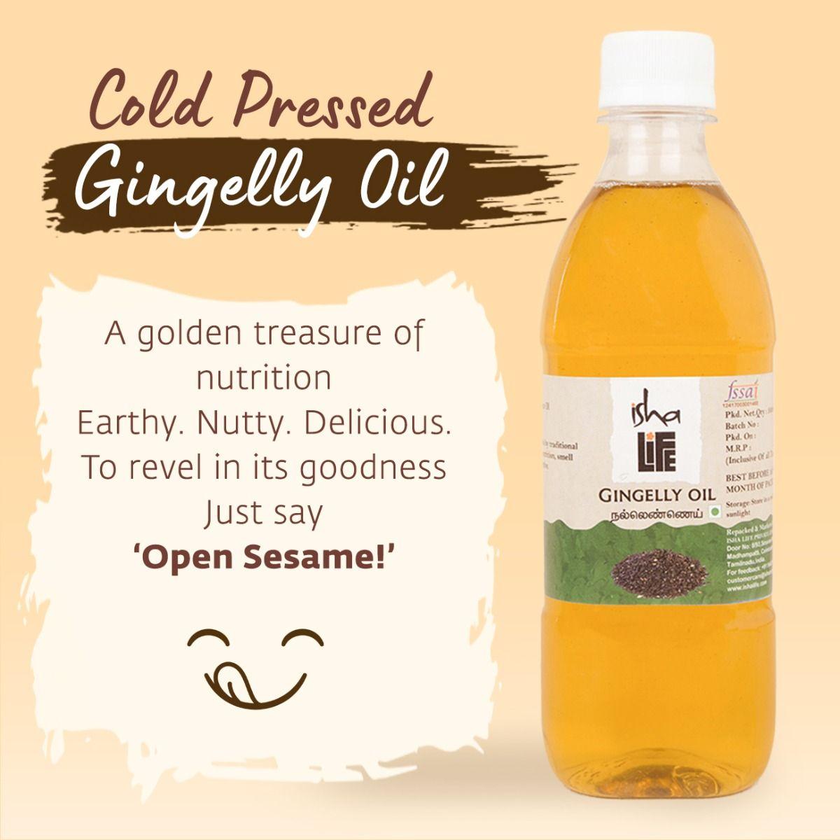Picture of Isha Life Cold pressed gingelly oil. Pure sesame oil (500 ml)