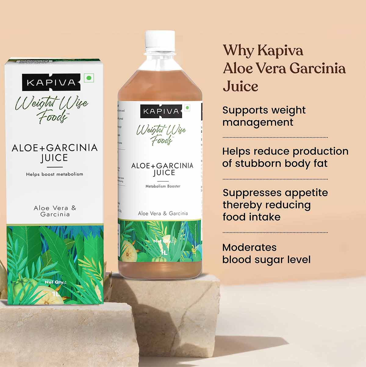 Picture of Kapiva Ayurveda Aloe Garcinia Juice - 1 Month Pack