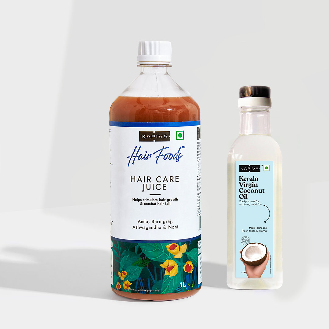 Picture of Kapiva Ayurveda Hair Care Juice 1L + VCO 500 ml