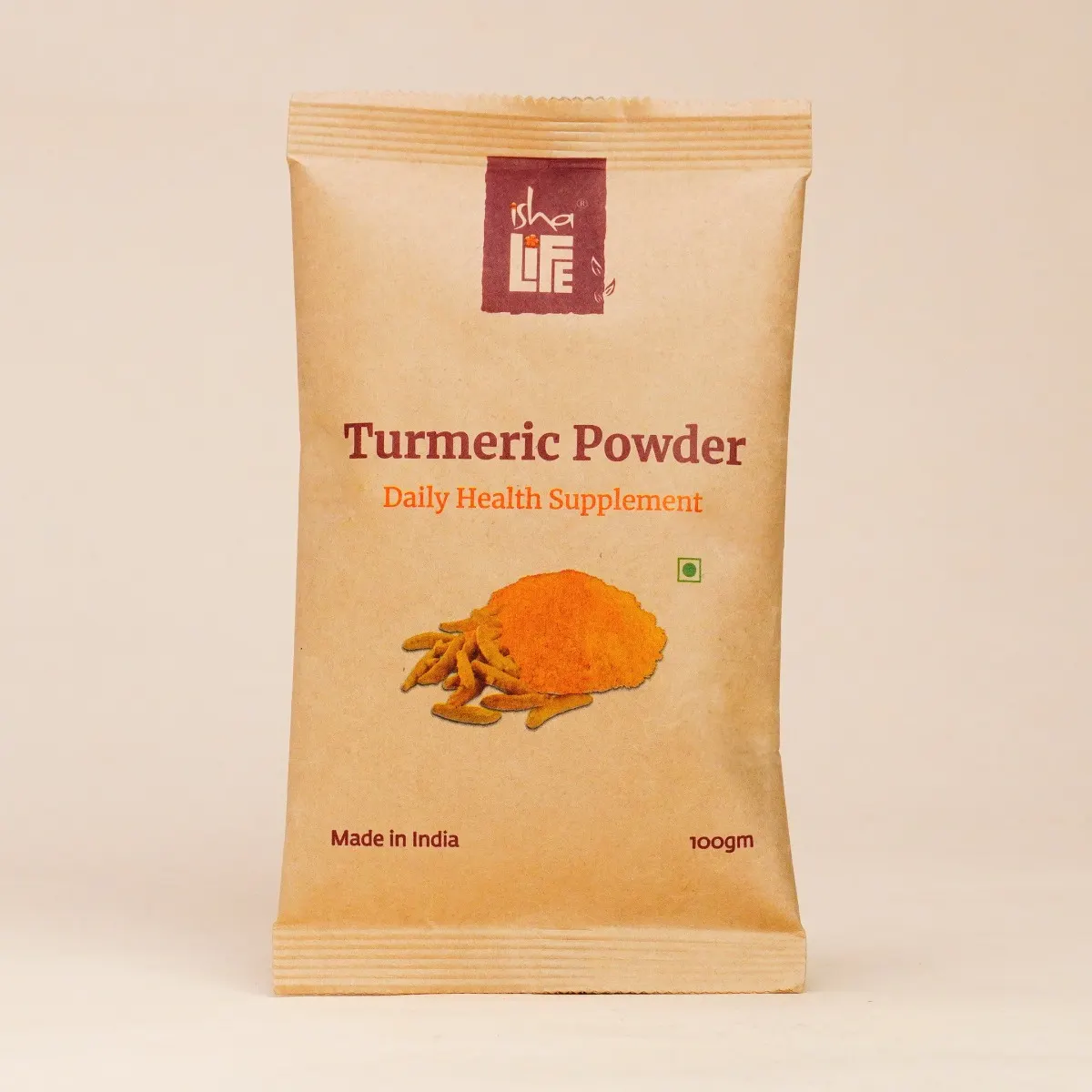 Picture of Isha Life Organic Turmeric (Haldi) Powder. 100% Natural.  Adds vibrance and glow - 100 gm