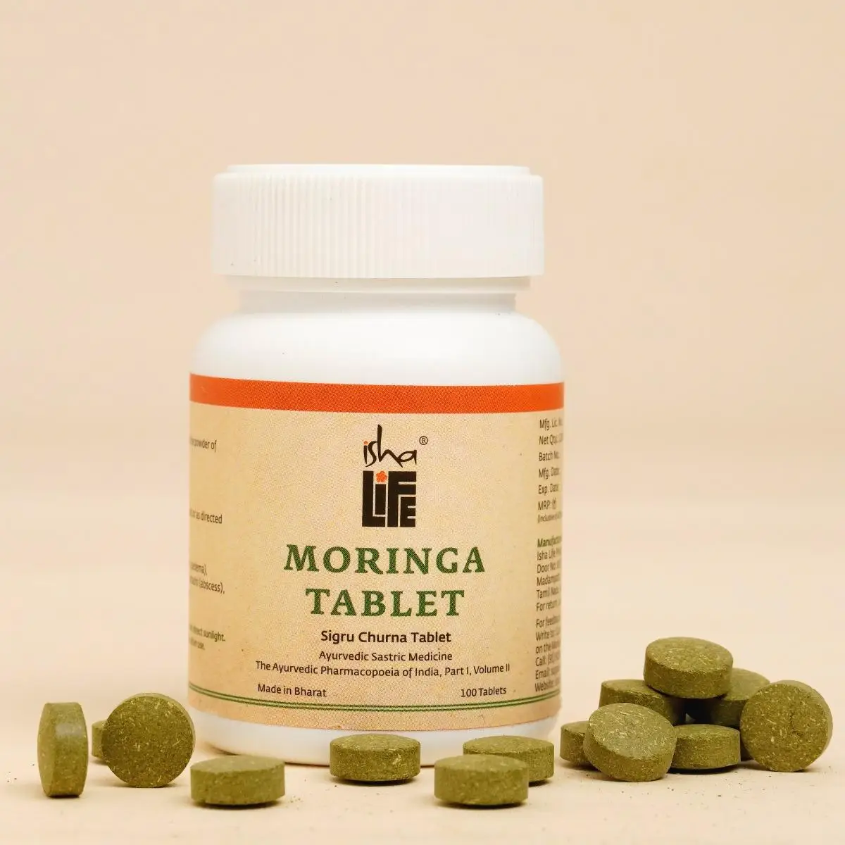 Picture of Isha Life Moringa Tablet (Drumstick Leaves), 100 pcs