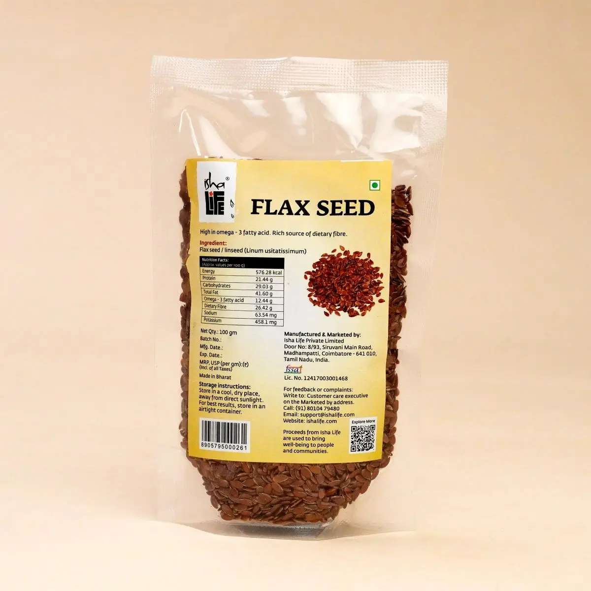 Picture of Isha Life Flax Seed - 100 gms