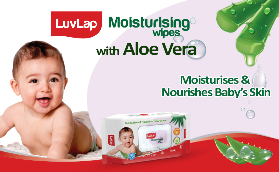 Picture of LuvLap Baby Wipes Aloevera 72's